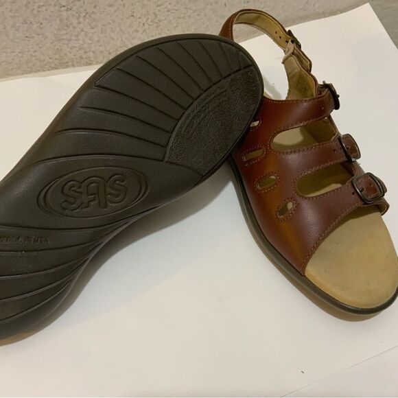 SAS Women's Mystic Brown Leather Tripad Comfort Strappy Sandals Size 8.5 M EUC - Picture 6 of 7